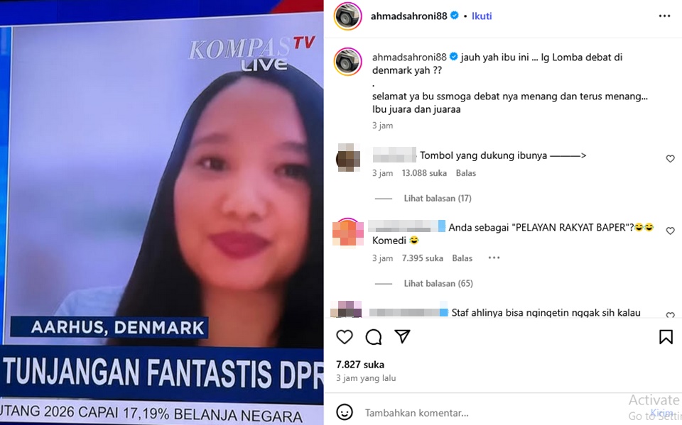Postingan Julid Ahmad Sahroni